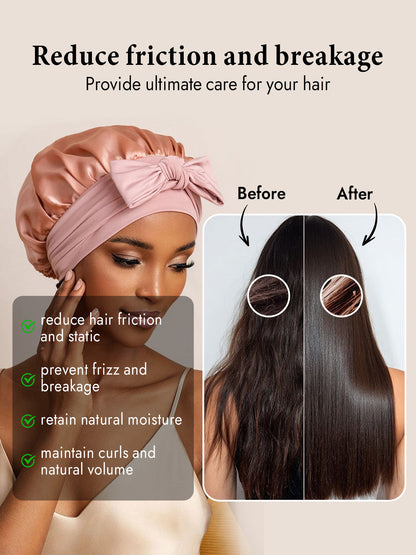 Pure Silk Bowknot Tie Bonnet