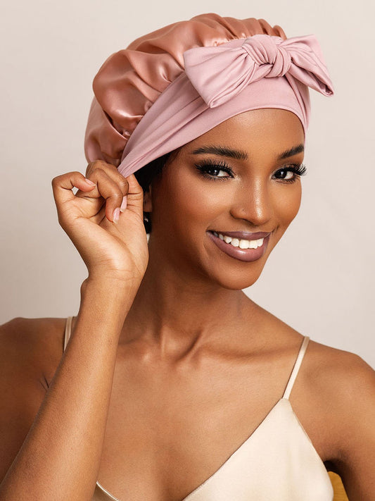 Pure Silk Bowknot Tie Bonnet